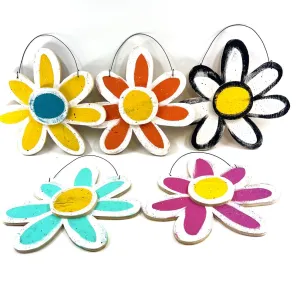 23" Wood Flower Hanger - Asst Colors