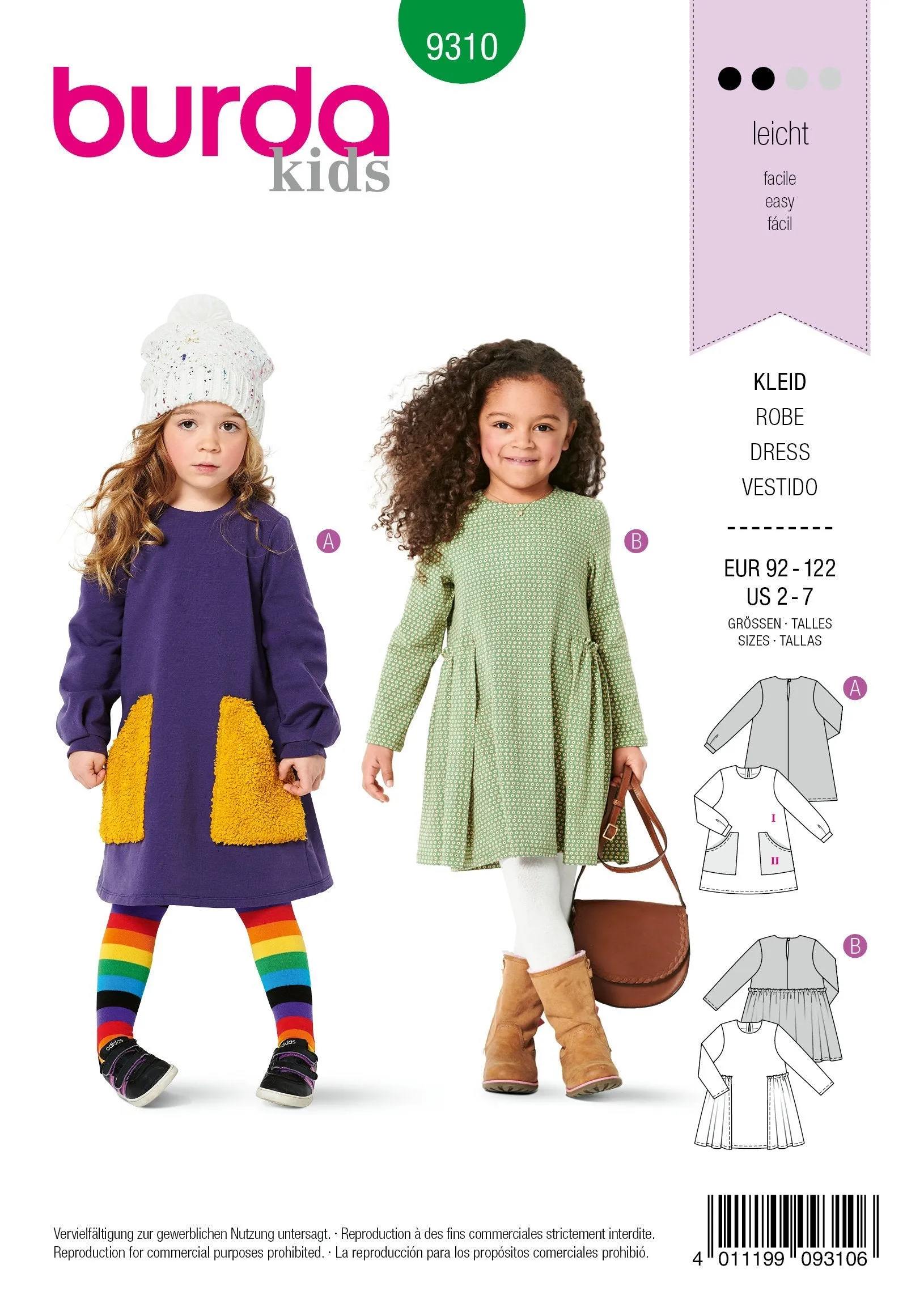 9310 Burda Sewing Pattern |  CHILD DRESS