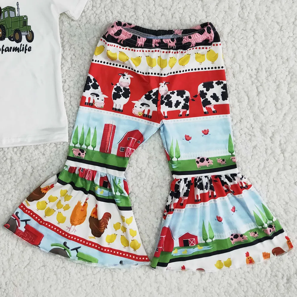 Baby Girls Clothing Bell Bottom Toddler Outfits Boutique Girls Clothing Sets Wholesale B13-4