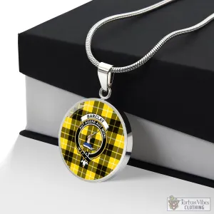 Barclay Dress Modern Tartan Circle Necklace with Family Crest