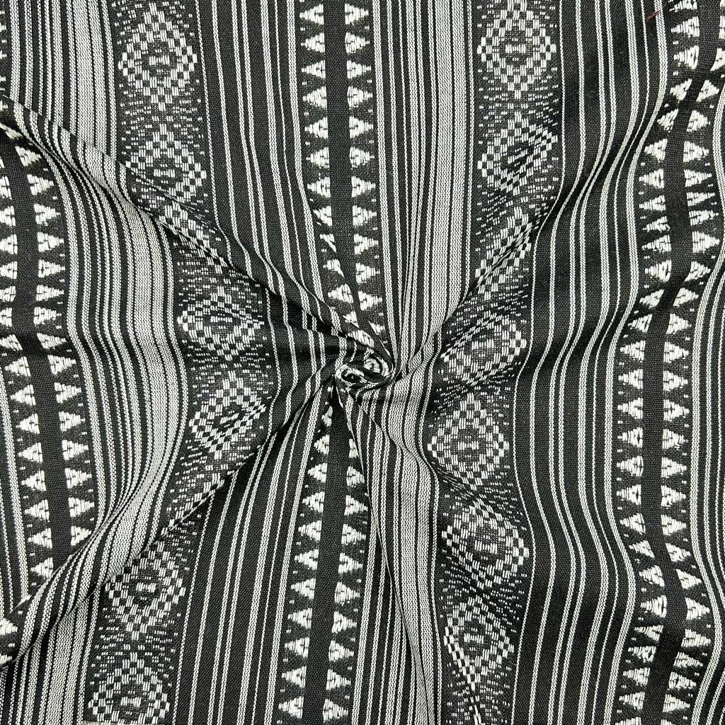 Black/White Tribal Design Recycled Jacquard Fabric