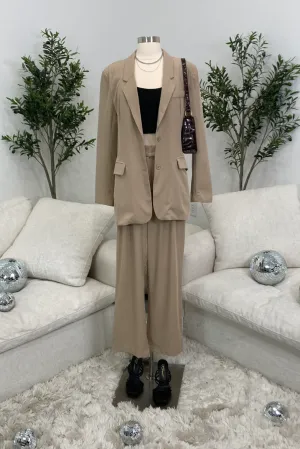 Bossy Blazer Set (Taupe Brown)