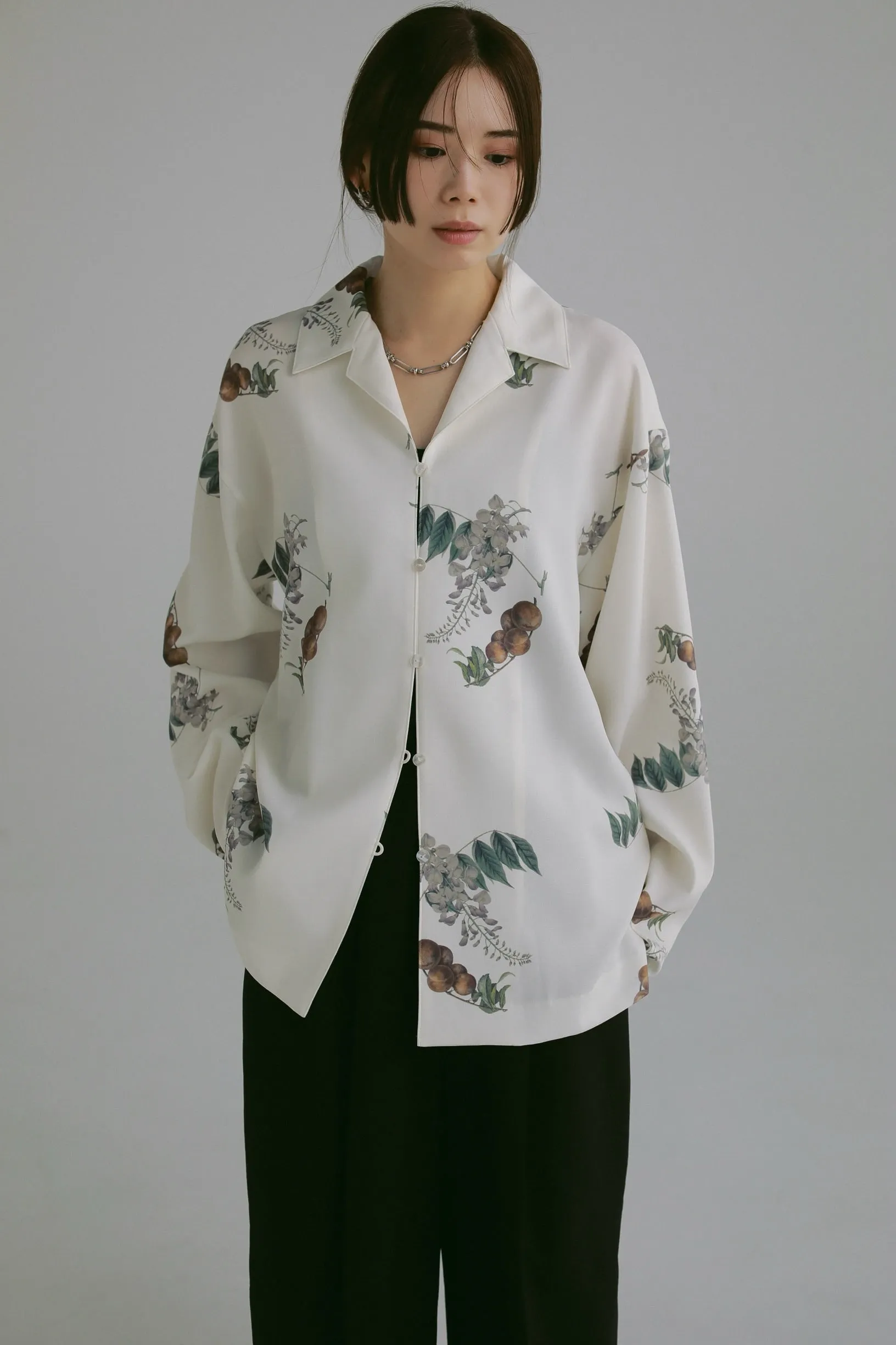 botanical open collar shirts