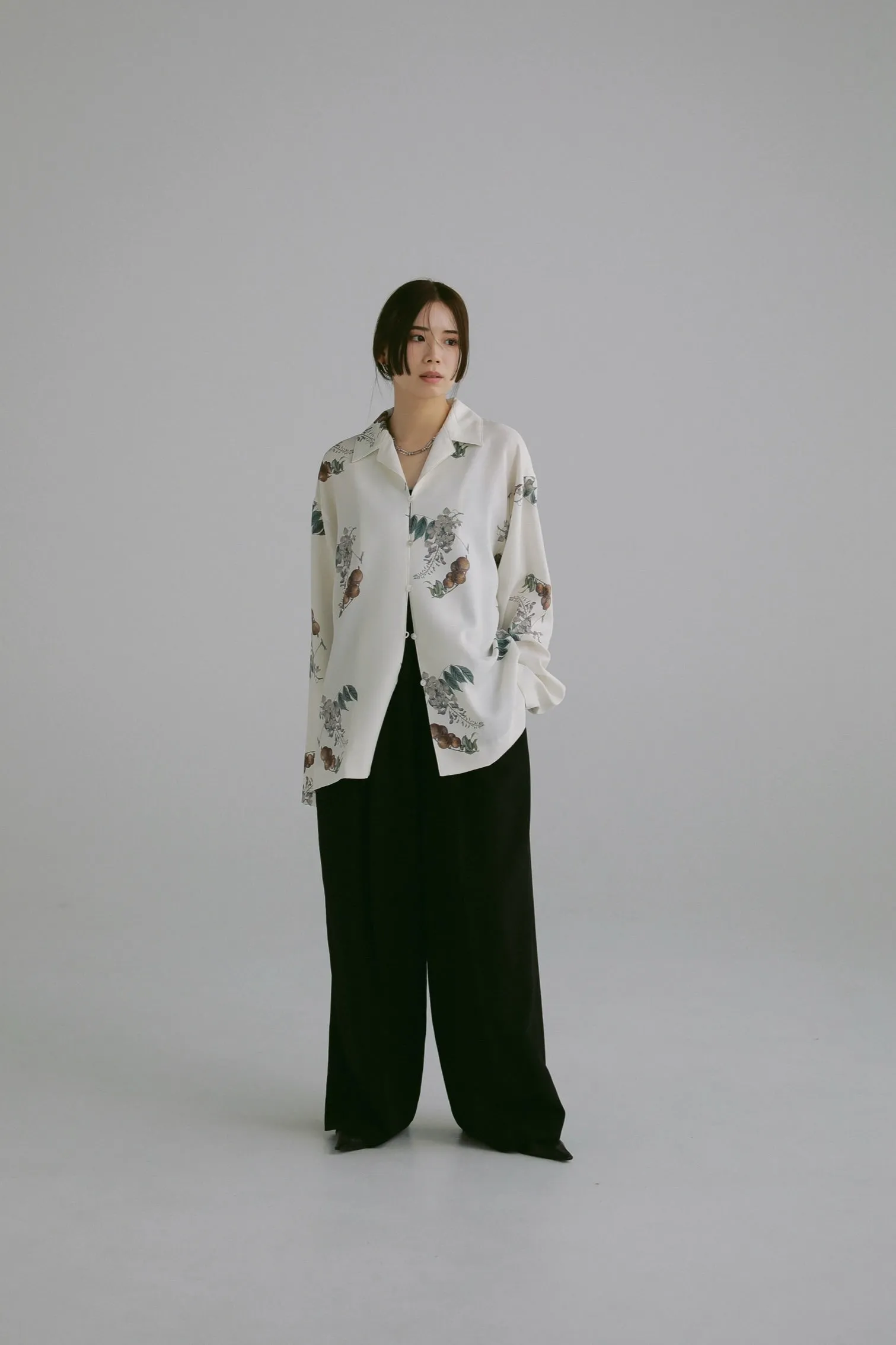 botanical open collar shirts