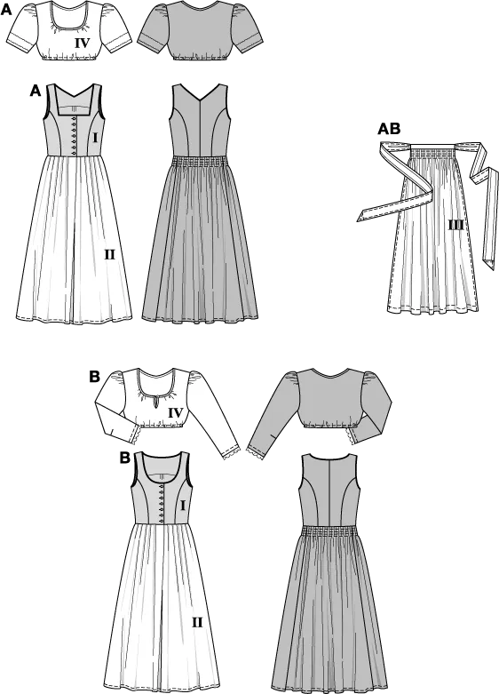 Burda 8448 Dirndl Dress Pattern