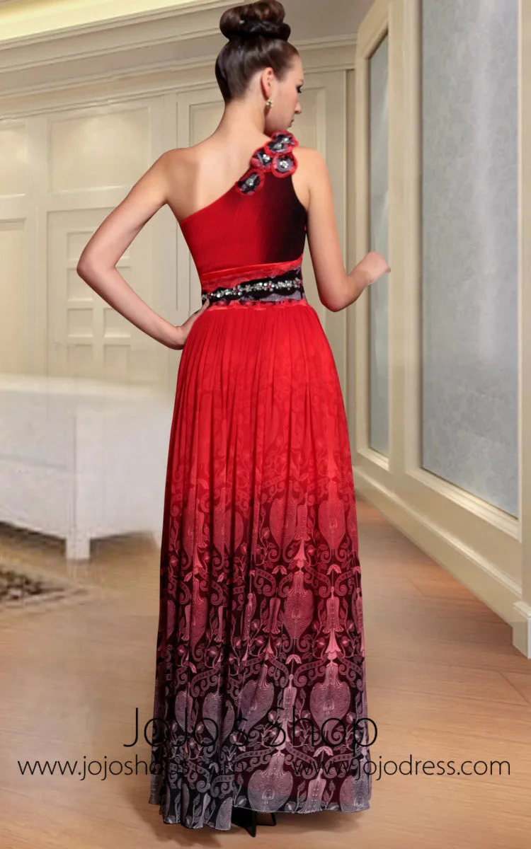 Carmen Red Spanish One Shoulder Evening Gown