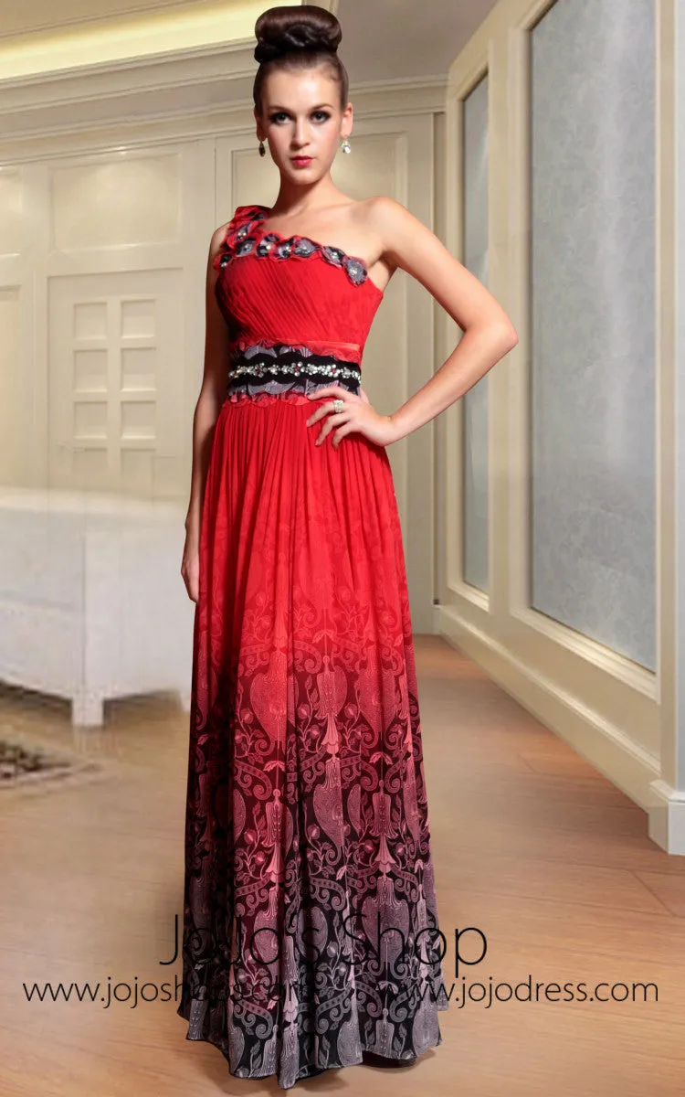 Carmen Red Spanish One Shoulder Evening Gown