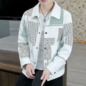 Casual Polo Collar Loose Men's Fashion Tops jacket