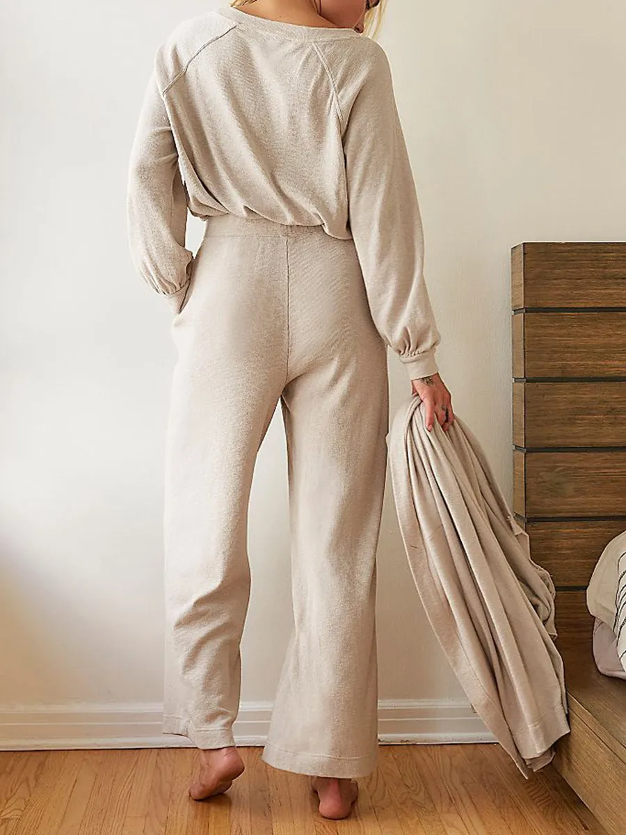 Comfortable Casual Solid Color Knitted Three-Piece Suit