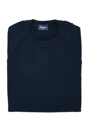 Drumohr Blue LS Cashmere Crewneck Sweater