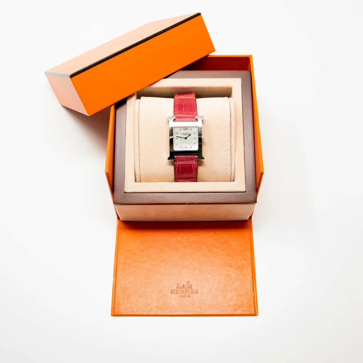 Hermes Braise Alligator Heure H Watch 30mm