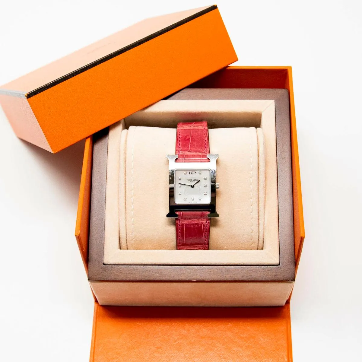 Hermes Braise Alligator Heure H Watch 30mm