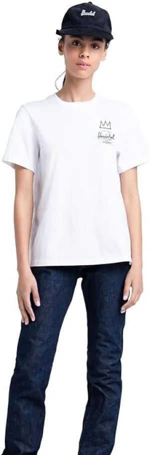 Herschel Womens T-Shirt Regular Short Sleeve Top White Medium