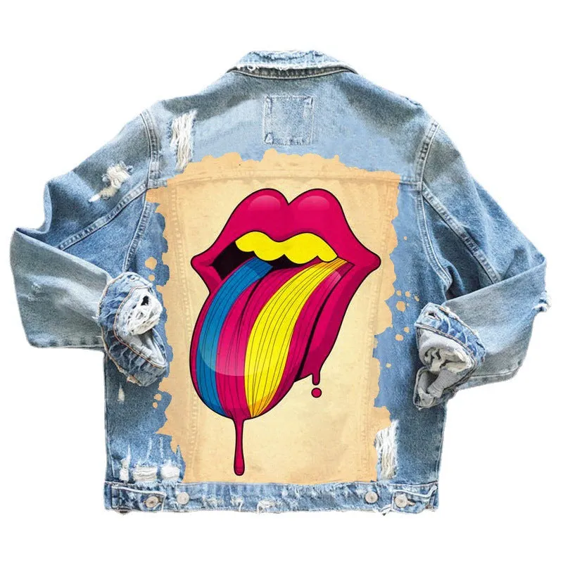 Hip Hop Loose Denim Lapel Jacket