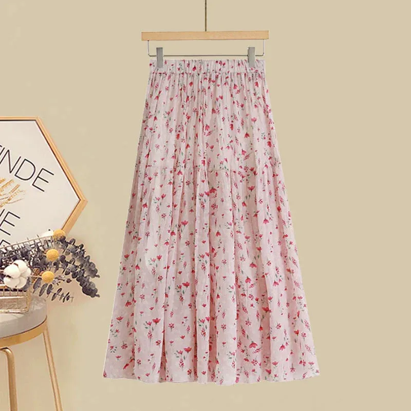 Internet Hot Fresh Floral Skirt Fashion Suit