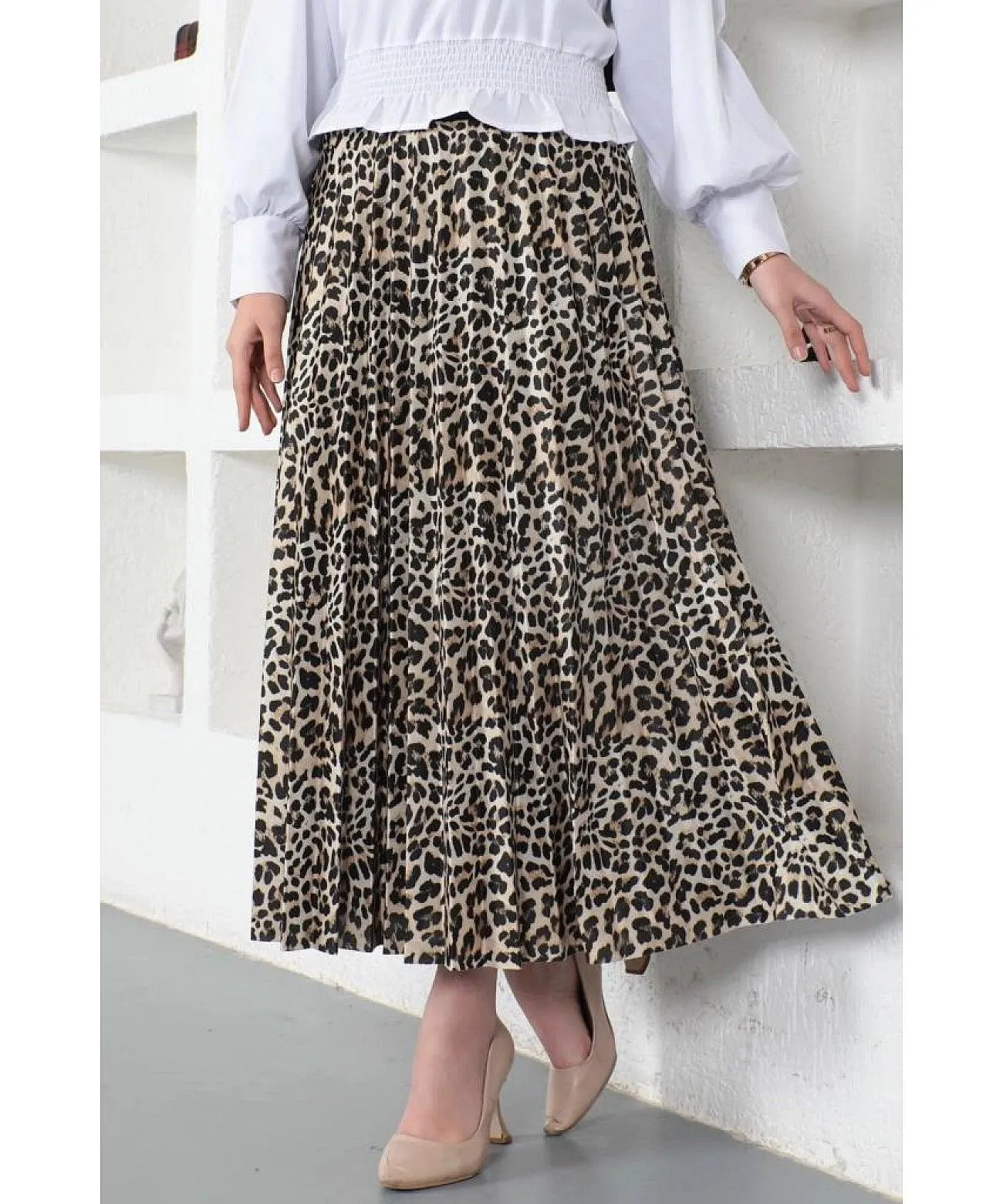 Leopard Patterned Womens Long Skirt - Maxi Skirt