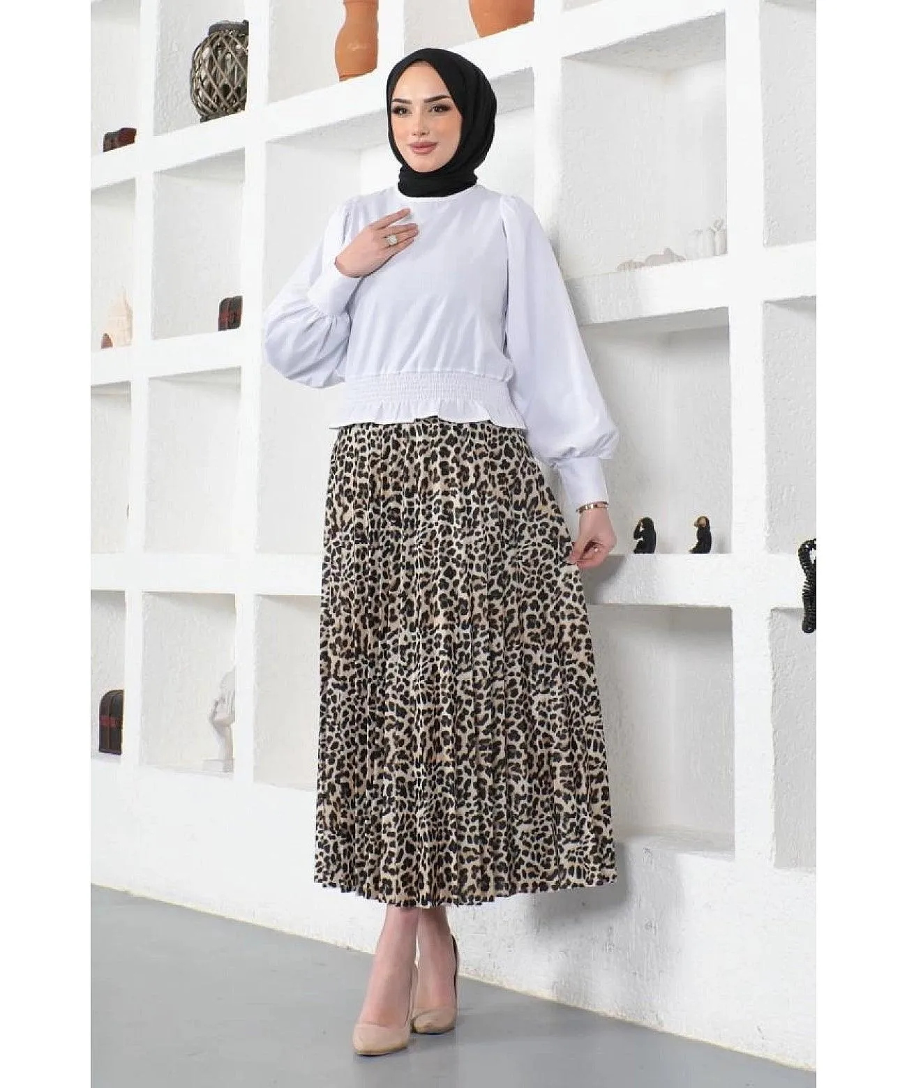 Leopard Patterned Womens Long Skirt - Maxi Skirt