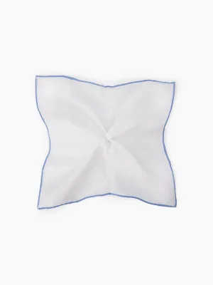 Light Blue White Striped Pocket Square