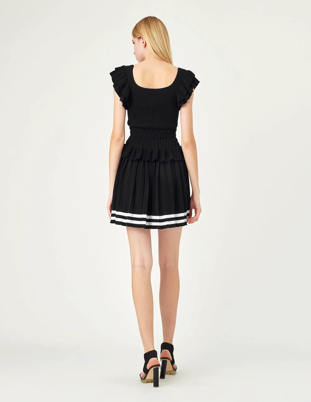 MARK FAST High Waist Knitted Pleat Skirt