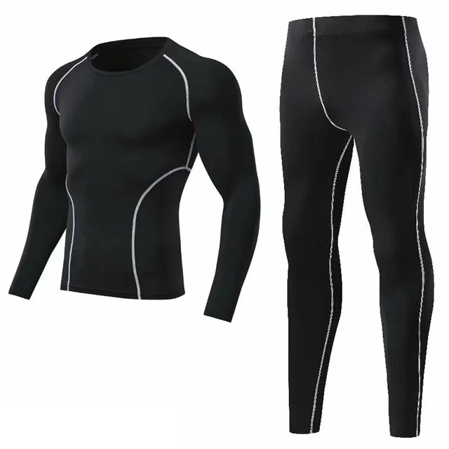 Men Compression Sportswear Sport Suits Quick Dry Clothing Sets Running Runners Sports Gym Training Fitness Running Training Set