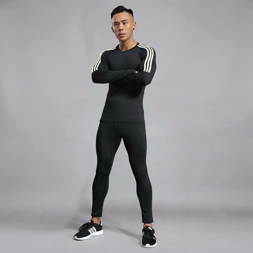 Men Compression Sportswear Sport Suits Quick Dry Clothing Sets Running Runners Sports Gym Training Fitness Running Training Set