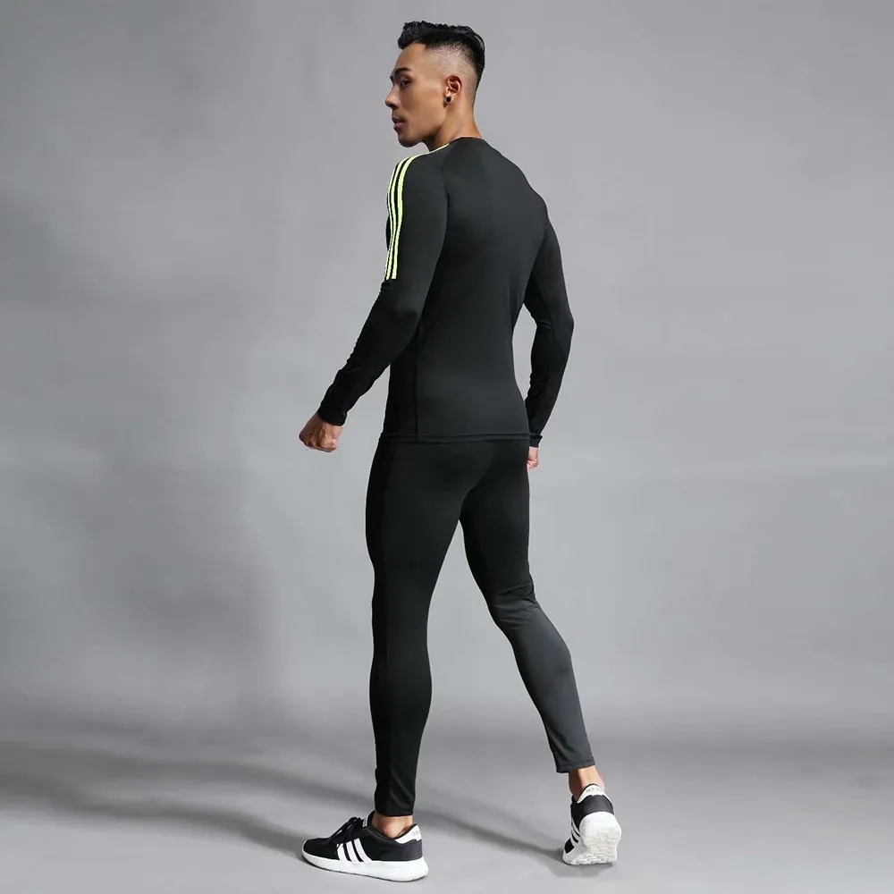 Men Compression Sportswear Sport Suits Quick Dry Clothing Sets Running Runners Sports Gym Training Fitness Running Training Set