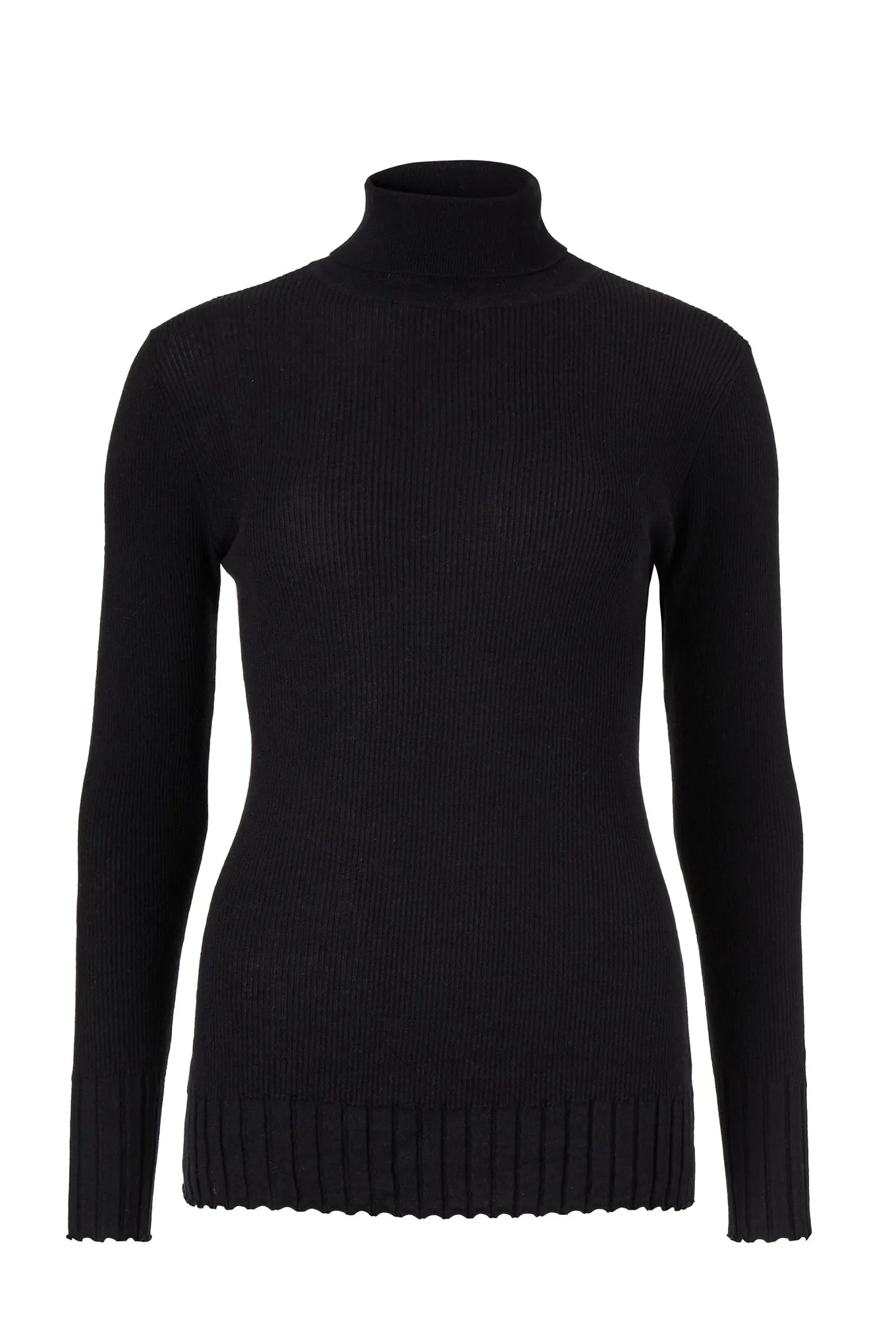 MEYER TURTLENECK - BLACK - WOOL/SILK