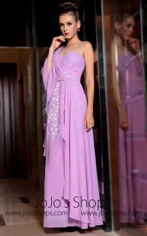 Modest Soft Magenta Prom Dress