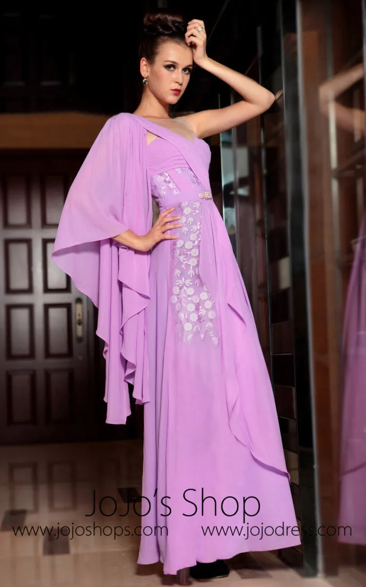 Modest Soft Magenta Prom Dress