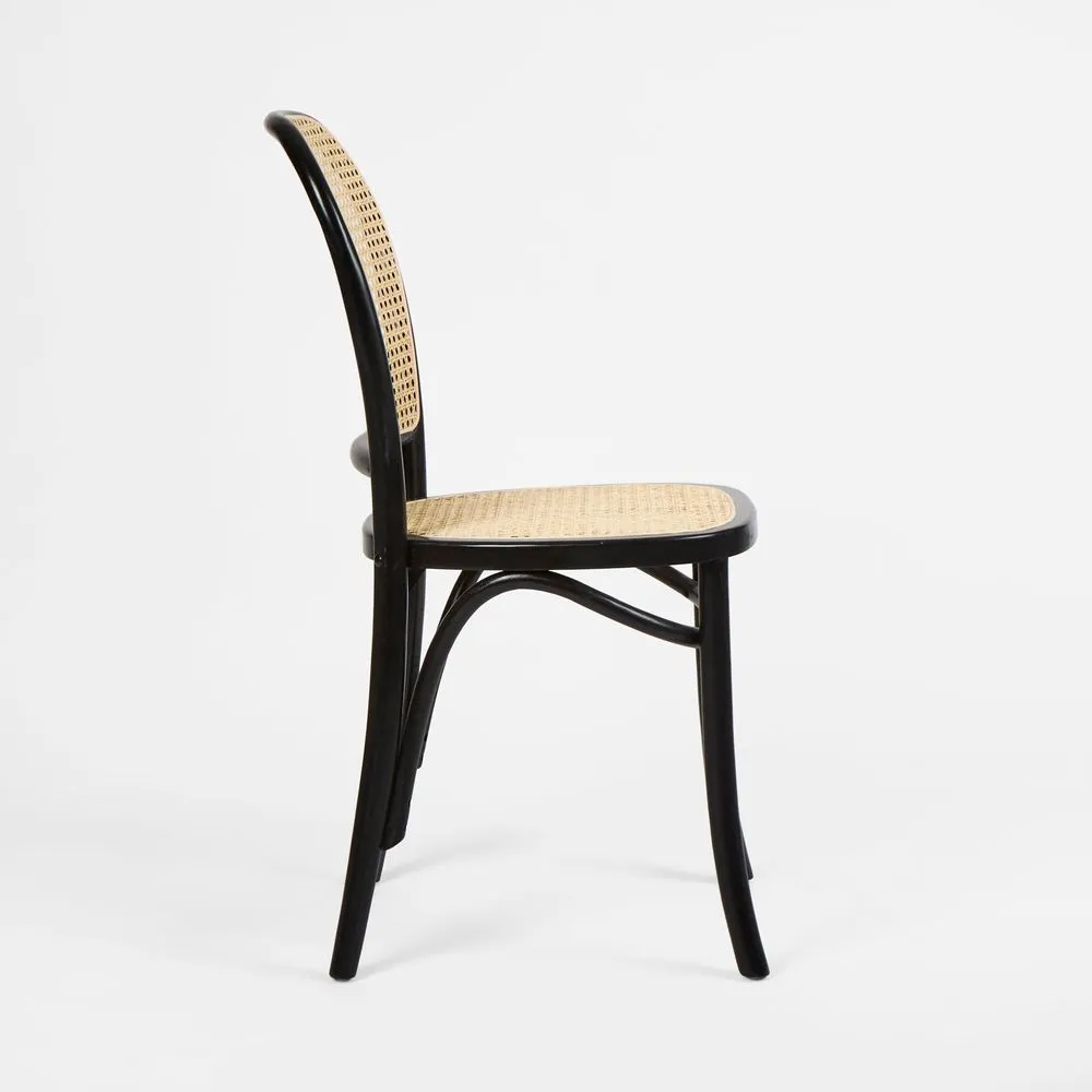 Nook Dining Chair Black Frame Natural Seat