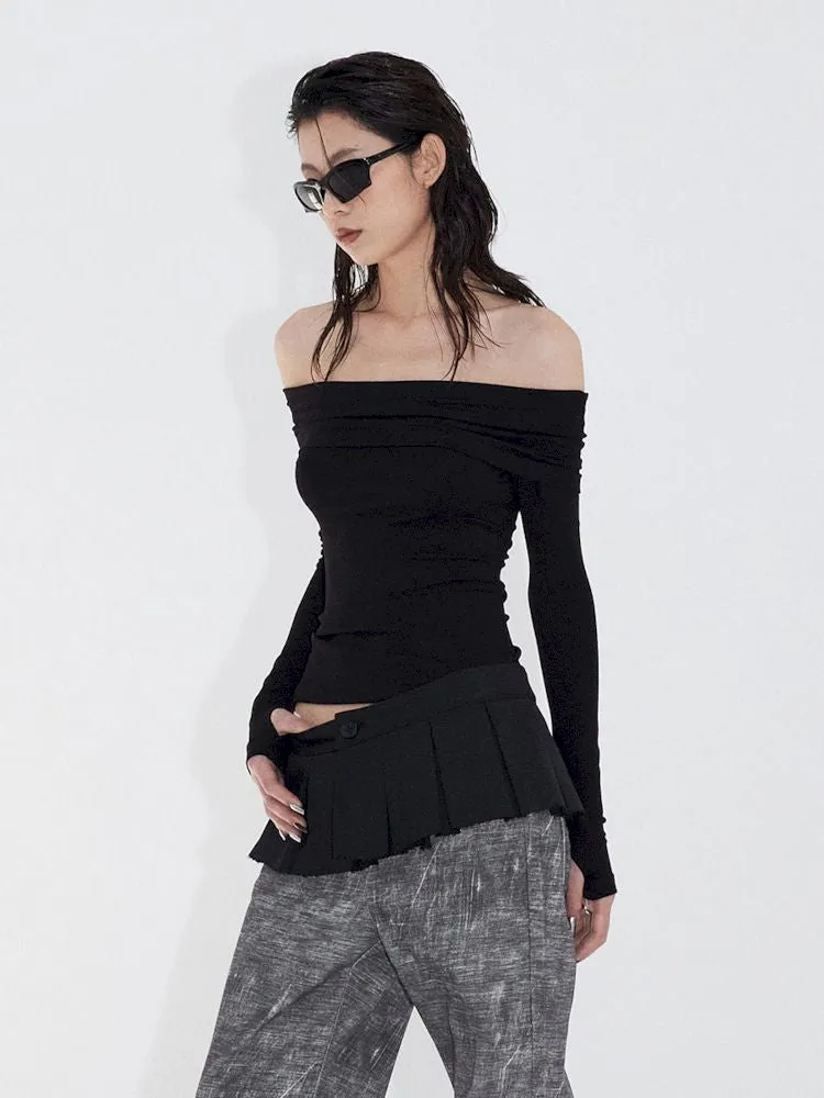 One Shoulder Neckline T-Shirt【s0000007361】