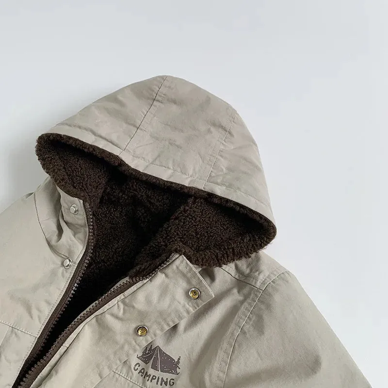 Reversible Hooded Fleece Winter Jacket