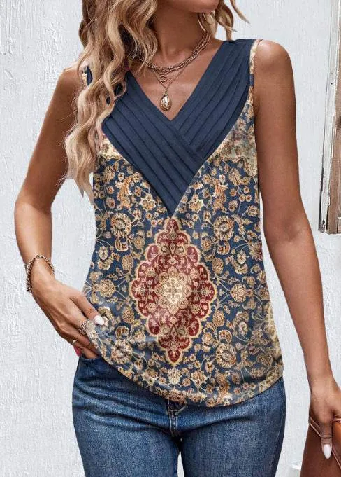 Summer Dresses V-collar Contrast  Customized  Sleeveless  Casual  Vest