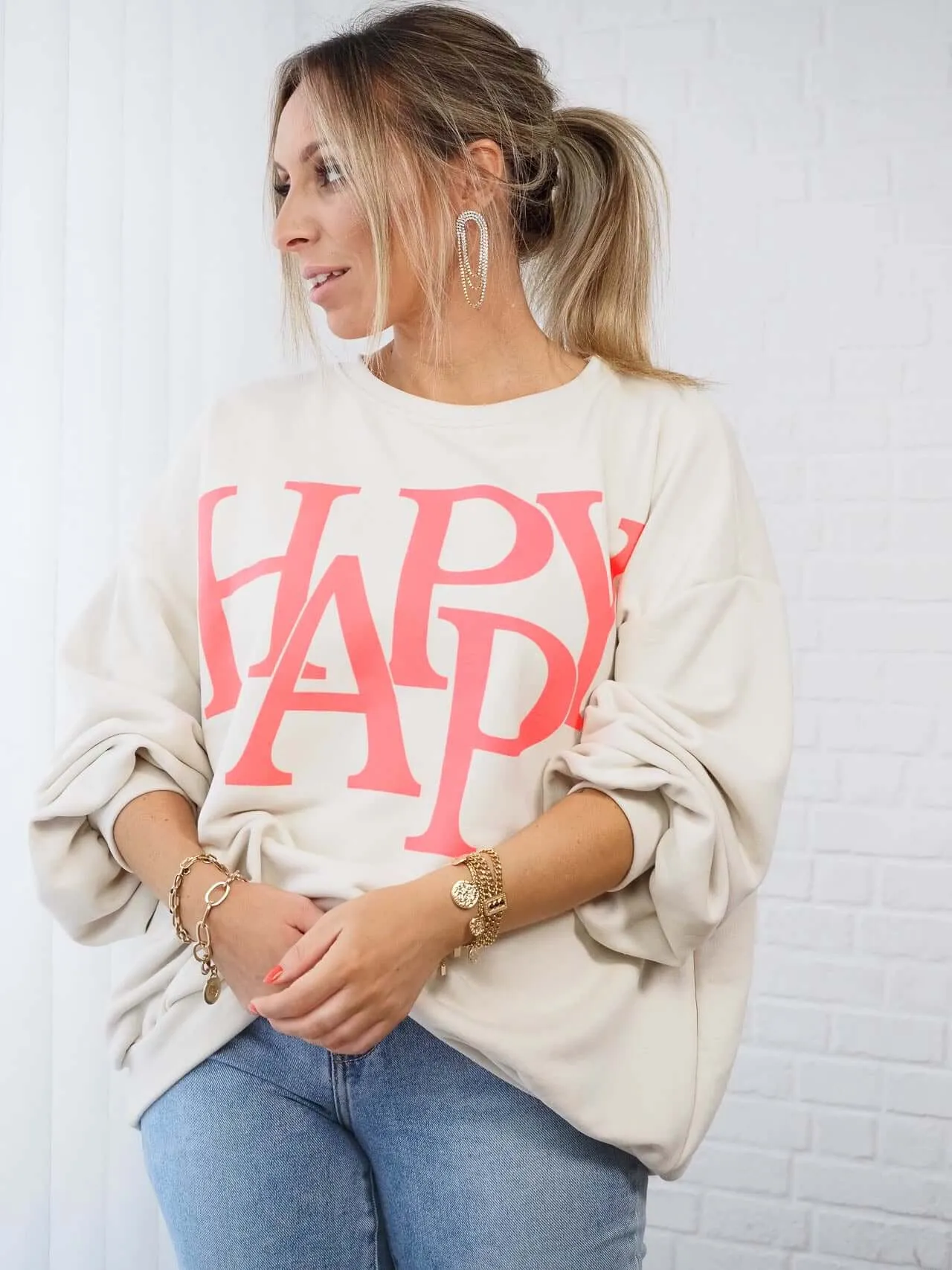 SWEATSHIRT OVERSIZED HAPPY