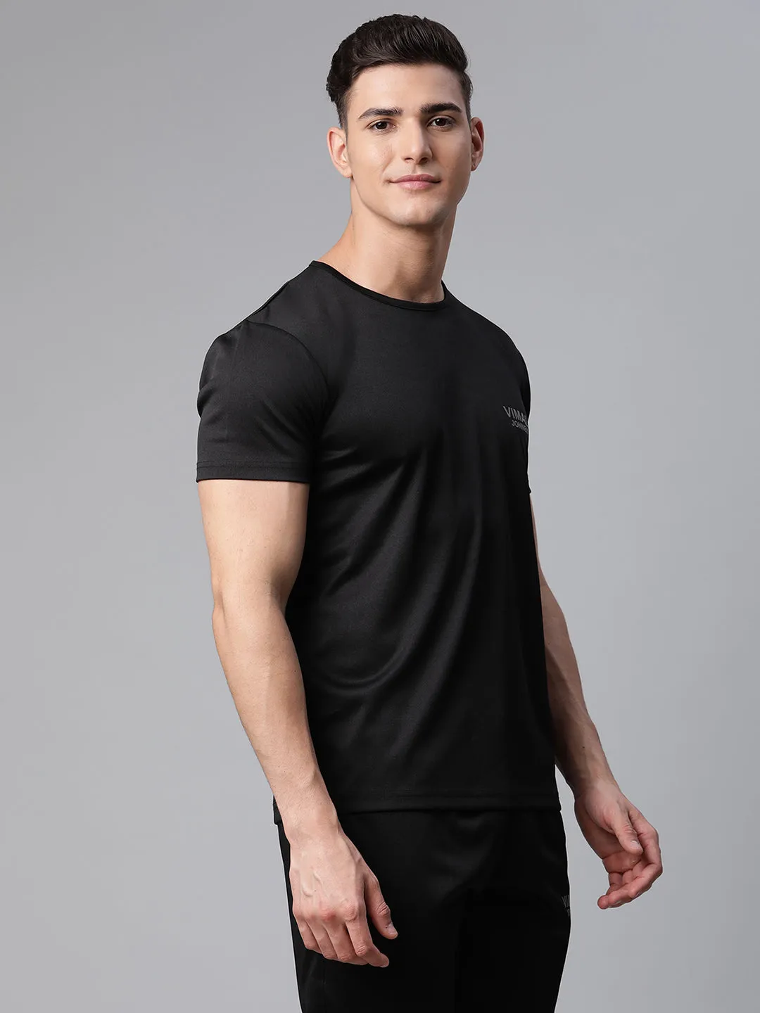 Vimal Jonney Dryfit Solid Black Tracksuit for Men