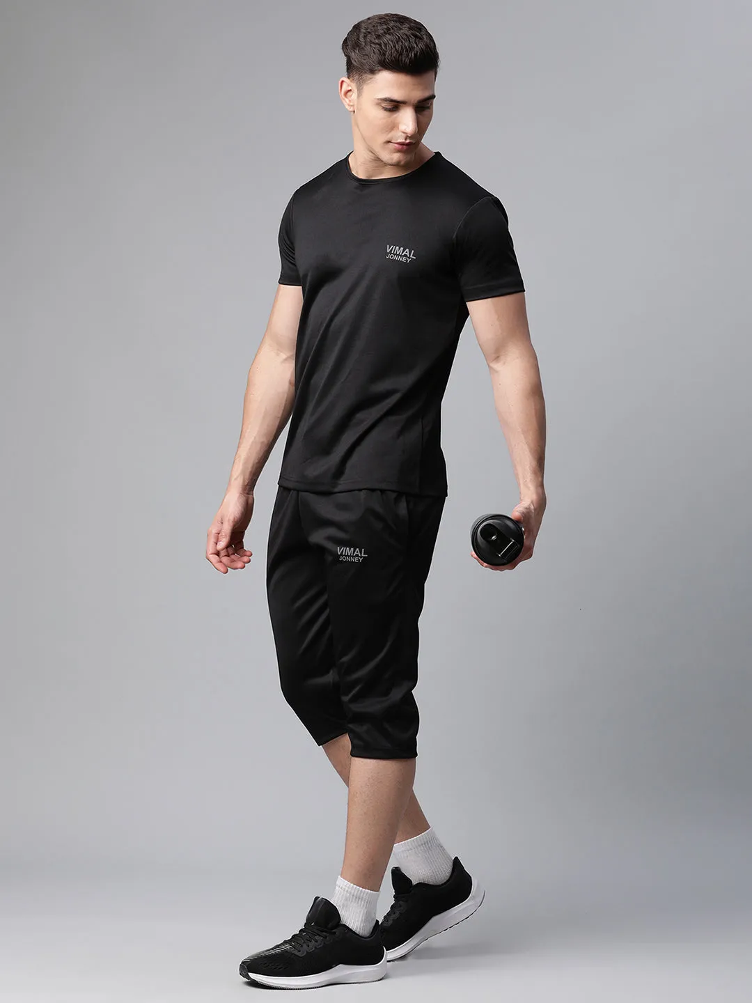 Vimal Jonney Dryfit Solid Black Tracksuit for Men